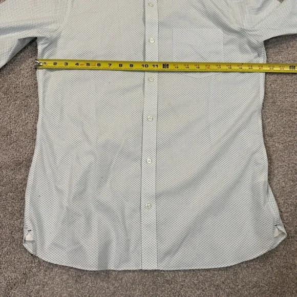Bonobos Tailored Slim Fit Geometric Dress Shirt Green 16.5 34 Wrinkle Free - Picture 6 of 9
